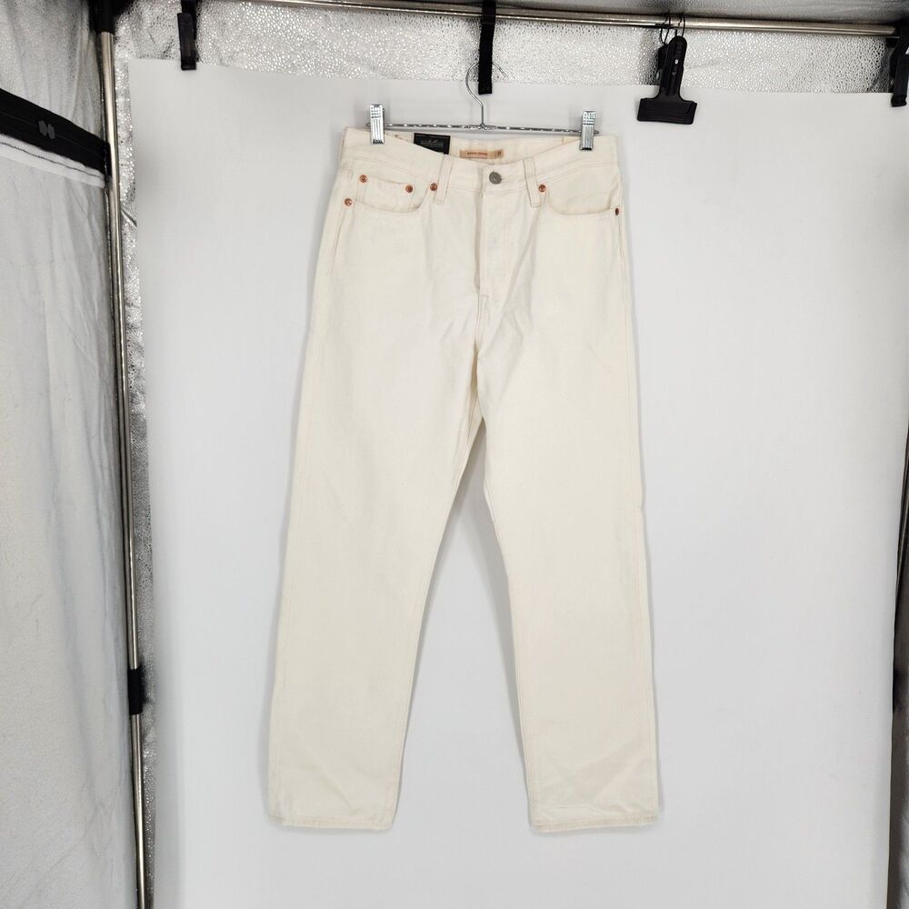 Levis Womens 29X30 White Cream Wedige Straight High-Rise Jeans NWT